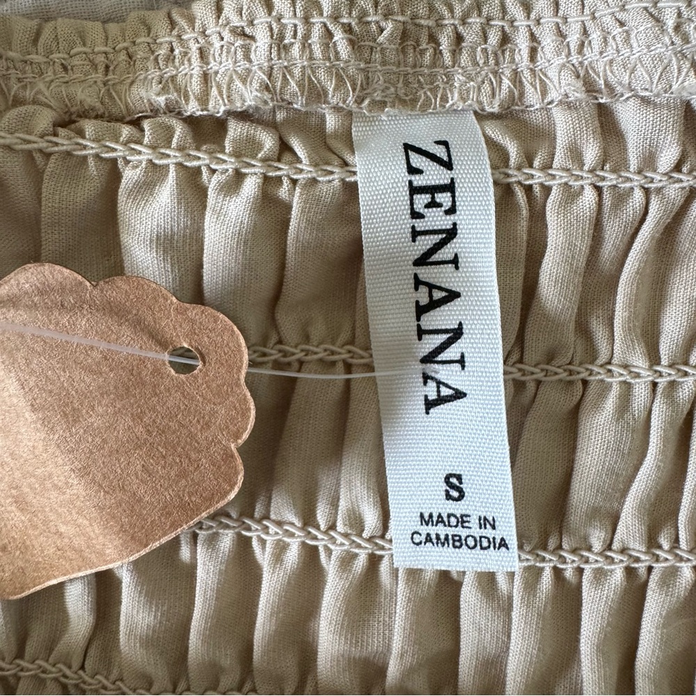 Zenana Outfitters Spaghetti Strap Tan Dress Size Small NWT - Picture 6 of 8